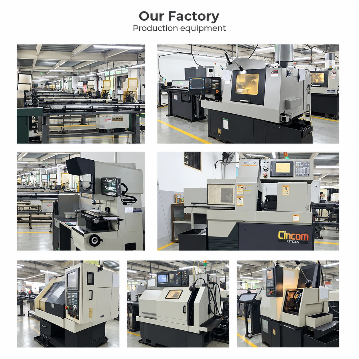 Workshop photographs showing Longweiwang production equipment